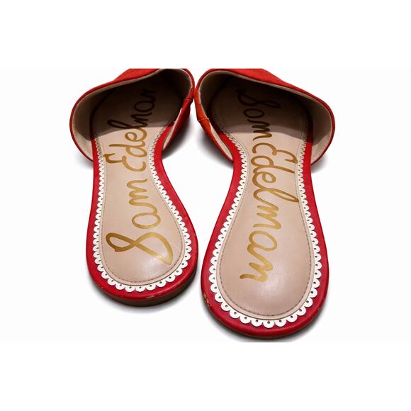 Sam Edelman Laurna Red Suede Mule Flats SlipOn Sz 8 minimalist chic work luxury - Picture 3 of 6